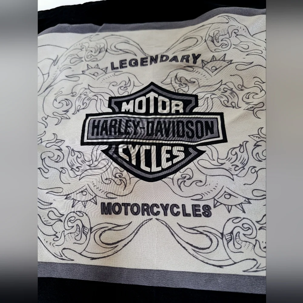 Harley-Davidson"The Biker Beauty In Silk"100% silk,biker core scarf,bonus shirt. - Picture 2 of 11
